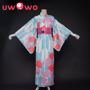 Uwowo Anime  Demon Slayer Kanroji Mitsuri Cosplay Costume Summer Version Kimono Outfit for Women Pajamas Halloween - CosCouture