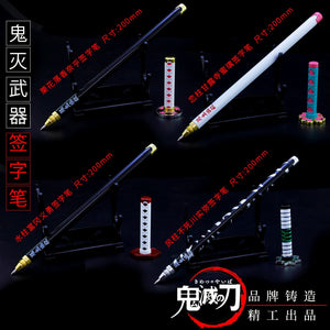 1pcs Anime Demon Slayer Kimetsu No Yaiba Gel Pen Kamado Tanjirou Nezuko Ballpoint Pen 0.5 Black Refill Pens Weapon sword sword - CosCouture