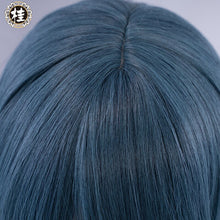 Load image into Gallery viewer, UWOWO Game Genshin Impact Xingqiu Cosplay Wig 30cm Short Grey Blue Genshin Impact Xing Qiu Wigs Heat Resistant Synthetic - CosCouture
