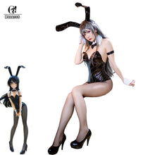 Load image into Gallery viewer, ROLECOS Sakurajima Mai Anime Cosplay Costume Women Sexy Costume Bunny Girl Cosplay Wigs Shiny Leather Jumpsuit Party Bodysuit - CosCouture
