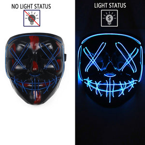 LED Mask Cosplay DJ Party Neon Light Up Masks Masquerade Carnival Costume Props - CosCouture