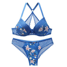 Load image into Gallery viewer, New 2020 sexy 3/4 cup back closure lace women bra set thong hollow out  underwear  intimante  lingerie
