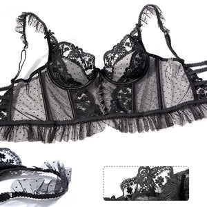 CINOON French Embroidery Lace Women&#39;s Bra Top Sweet Female Wedding White Bralette Vest Sexy Corset Bras Comfortable Intimates
