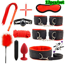 Load image into Gallery viewer, Leather BDSM Kit Bondage Set Adult Toys Sex Games Handcuffs Whip sm Sex Toy Kits Exotic Accessories Erotic Sex Toys for Couples

