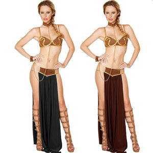 Sexy Slave Costume Princess Leia Bra Skirt Outfit - CosCouture