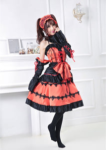 COSFANS 2019 New Anime DATE A LIVE Nightmare Tokisaki Kurumi Uniform Cosplay Costumes Full Set Party Fancy Lolita Princess Dress - CosCouture