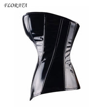Load image into Gallery viewer, FLORATA Sexy women PVC Overbust Corset Steampunk Lingerie Top-Goth Corset Sexy Leather Waist Trainer
