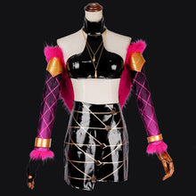 Load image into Gallery viewer, KDA Evelynn Cosplay Costume Outfit Pop Star Necklacce Gloves Top Skirt Set - CosCouture
