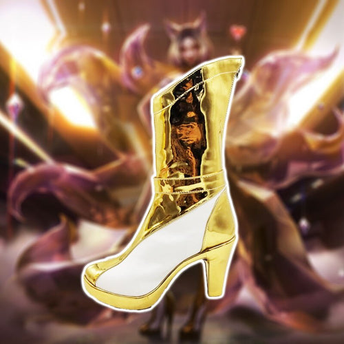 Cosroad LOL KDA Ahri Cosplay Shoes Costume Women Kaisa Prestige Edition Golden Boots - CosCouture