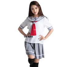 Load image into Gallery viewer, LoveLive!Sunshine!! Aqours Takami Chika Sakurauchi Riko Matsuura Kanan Kurosawa Dia School Uniform Sailor Suit Cosplay Costumes - CosCouture
