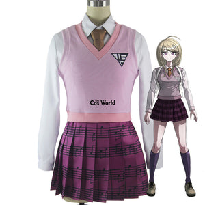 Danganronpa V3: Killing Harmony Akamatsu Kaede JK School Uniform Shirt Sweater Skirt Outfit Games Cosplay Costumes - CosCouture
