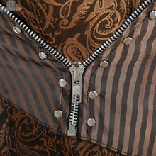 Load image into Gallery viewer, Miss Moly Steampunk Corset Gothic Bustiers Boned Zipper Brown Top Woman Tummy Slimming Sheath Modeling Shapewear Body Shaper
