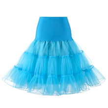 Load image into Gallery viewer, Free Short Organza Halloween Petticoat Lolita Rockabilly Ruffle Vintage Women&#39;s 50s Crinoline Tutu Underskirt 26&quot; For Cosplay
