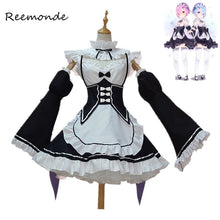 Load image into Gallery viewer, Re Zero Kara Hajimeru Isekai Seikatsu Ramu RAM Remu REM Maid Apron Dress - CosCouture

