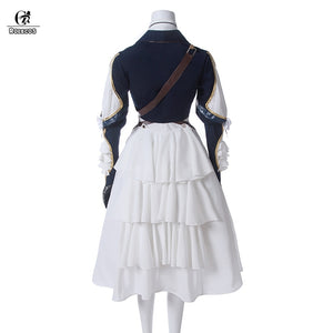 ROLECOS Violet Evergarden Cosplay Costume Anime Violet Evergarden Costume for Women Halloween (Top + Dress + Gloves) Size S-3XL