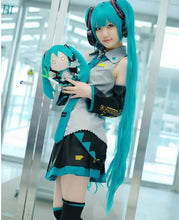 Load image into Gallery viewer, Full Set Vocaloid Cosplay Hatsune Miku Cosplay Costume outfits Anime Cosplay harajuku Costumes(dress+Socking+gauntlets+tie+belt) - CosCouture
