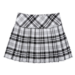 4-14 Years Fashion Pleated Side Split Plaid Kids Girls  A-line Skirt Tartan Kilt with Faux Leather Buckle School Girls Skirt - CosCouture