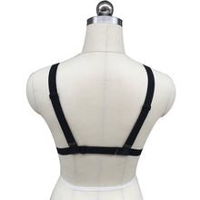 Load image into Gallery viewer, Spedizione gratuita. caged imbracatura bra bondage lingerie black gothic club erotico rebel harness pentagram harness
