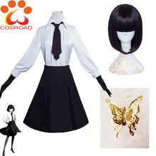 Load image into Gallery viewer, Cosroad Anime Bungo Stray Dogs Akiko Yosano Cosplay Costumes School Uniform Suit Akiko Yosano Halloween Plays Wig - CosCouture
