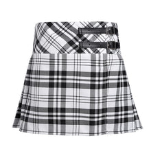 Load image into Gallery viewer, 4-14 Years Fashion Pleated Side Split Plaid Kids Girls  A-line Skirt Tartan Kilt with Faux Leather Buckle School Girls Skirt - CosCouture
