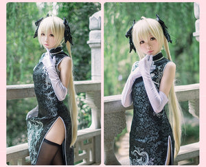 Anime Yosuga no Sora Men Women Cheongsam Lolita Dresses Kasugano Sora Cosplay Costumes Sexy Chinese gown Dress - CosCouture