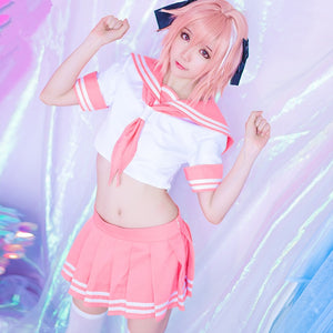 SBluuCosplay Fate Apocrypha Rider Astolfo Cosplay for Men JK School Uniform Sailor Suit  Women Outfit Anime Halloween Costume