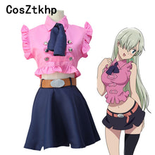Load image into Gallery viewer, Cosztkhp Anime The Seven Deadly Sins Elizabeth Liones Cosplay Costume Full Set Dress(Top+Skirt+Bow tie+Belt) Halloween Costumes - CosCouture
