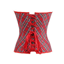 Load image into Gallery viewer, Sapubonva Corset Sexy Bustier Plaid Goth Clothes Lingerie corset Victorian Red Halter Femme Corset Top Exotic Plus Size Burlesqu
