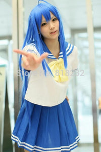 Lucky Star Izumi Konata Short Sleeve Sailor Suit School Uniform Outfit Anime Cosplay Costumes - CosCouture