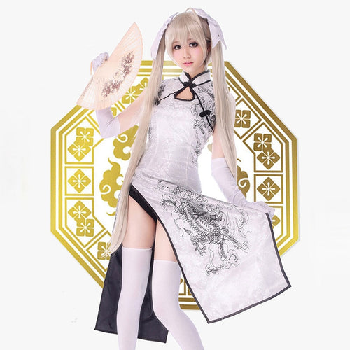 Anime Yosuga no Sora Men Women Cheongsam Lolita Dresses Kasugano Sora Cosplay Costumes Sexy Chinese gown Dress - CosCouture