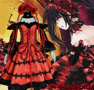 COSFANS 2019 New Anime DATE A LIVE Nightmare Tokisaki Kurumi Uniform Cosplay Costumes Full Set Party Fancy Lolita Princess Dress - CosCouture