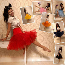 Load image into Gallery viewer, Free Short Organza Halloween Petticoat Lolita Rockabilly Ruffle Vintage Women&#39;s 50s Crinoline Tutu Underskirt 26&quot; For Cosplay
