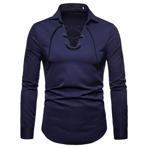 Brand White Men Shirt Long Sleeve Chemise Homme 2018 Scottish Jacobite Ghillie Kilt Mens Slim Fit Dress Shirts Casual Camisa XXL - CosCouture