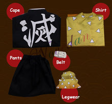 Load image into Gallery viewer, Anime Kimetsu no Yaiba Cosplay Costume Demon Slayer Agatsuma Zenitsu Cosplay Clothing Kimono Halloween Costume For Adult Men - CosCouture
