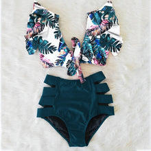 Load image into Gallery viewer, High Waist Ruffled Sexy Bikini Set 2022 Flounce Biquini Swimwear Women Two Pieces Swimsuit Floral Beachwear V-Neck Bathing Suit
