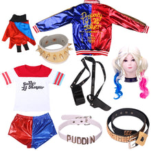 Load image into Gallery viewer, New Harley Quinn Cosplay Costumes Adult Women  Suit with Wig Gloves - CosCouture
