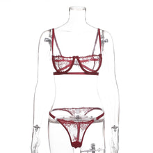 Load image into Gallery viewer, Yimunancy 2-Piece Lace Bra Set Women Unlined Bra Underwire + Panty Underwear Set Ladies 16 Colors Sexy Lingerie Set
