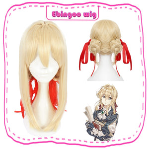 Ebingoo Violet Evergarden Cosplay Wig Natural Blonde Synthetic Wig With Bangs Long Straight Anime Wig for Women Costume Party - CosCouture