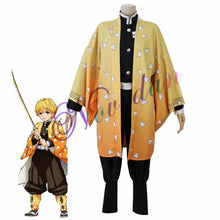 Load image into Gallery viewer, Anime Kimetsu no Yaiba Cosplay Costume Demon Slayer Agatsuma Zenitsu Cosplay Clothing Kimono Halloween Costume For Adult Men - CosCouture
