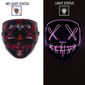 LED Mask Cosplay DJ Party Neon Light Up Masks Masquerade Carnival Costume Props - CosCouture