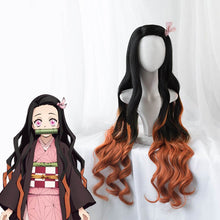 Load image into Gallery viewer, Anime  Nezuko Tanjirou Kamado Wigs Demon Slayer Kimetsu no Yaiba Cosplay Wigs Zenitsu Agatsuma Golden Short Hair - CosCouture
