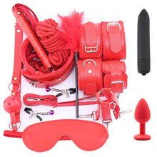 Load image into Gallery viewer, Leather BDSM Kit Bondage Set Adult Toys Sex Games Handcuffs Whip sm Sex Toy Kits Exotic Accessories Erotic Sex Toys for Couples
