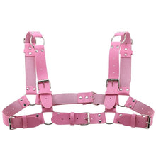 Load image into Gallery viewer, Women Men Sexy Punk Chest Harness Adjustable Caged Metal Body Chain PU Leather Choker Statement Necklace Party Clubwear
