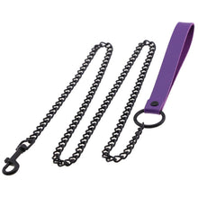 Load image into Gallery viewer, Unisex Black Metal Traction Chain with Neck Restraints Collar Leash for Fetish Slave Cosplay Bdsm Bondage Sex Strap
