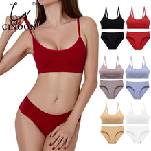 Load image into Gallery viewer, CINOON Seamless Bra Set  Push Up Bra+ Pantys Brassiere Fitness Underwear Lingerie Women&#39;s Soft Comfort Sexy Stretchy Tank Suit
