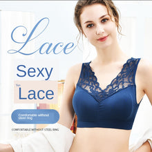 Load image into Gallery viewer, (35-100kg) Sexy Lace Free Wire Underwear Women Push Up Bra with Pad Kpop Fashion Cozy Chest Wrap Undies Lingerie Female Crop Top
