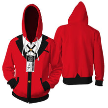 Load image into Gallery viewer, Costumes Kakegurui Compulsive Gambler Jabami Yumeko Cosplay Hoodies Yomoduki Runa Coats Adult Unisex Hooded Zipper Sweater - CosCouture
