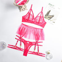 Load image into Gallery viewer, Yimunancy 3-Piece Lace Bra Set Women Bandage Lingerie Set Ladies 3 Colors Sexy Underwear Set with Underwire
