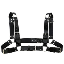 Load image into Gallery viewer, Women Men Sexy Punk Chest Harness Adjustable Caged Metal Body Chain PU Leather Choker Statement Necklace Party Clubwear

