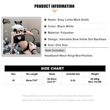 Load image into Gallery viewer, 4Pcs Japanese Women Cat Bra Set Lovely Cartoon Maid Underwear Set Hollow Cosplay Costume Cute Lolita Kawaii Outfit Sexy Lingerie

